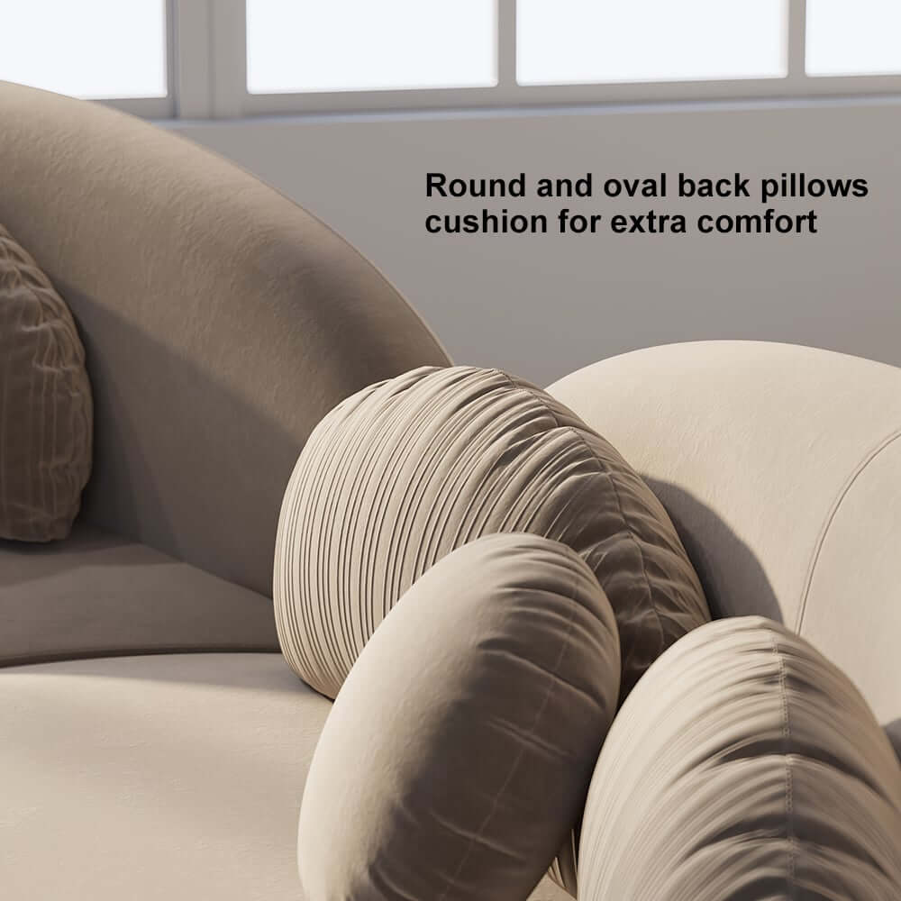 Modern Curved Modular Velvet Sectional Sofa With Ottoman