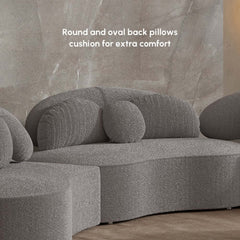 Modern Curved Modular Velvet Sectional Sofa With Ottoman