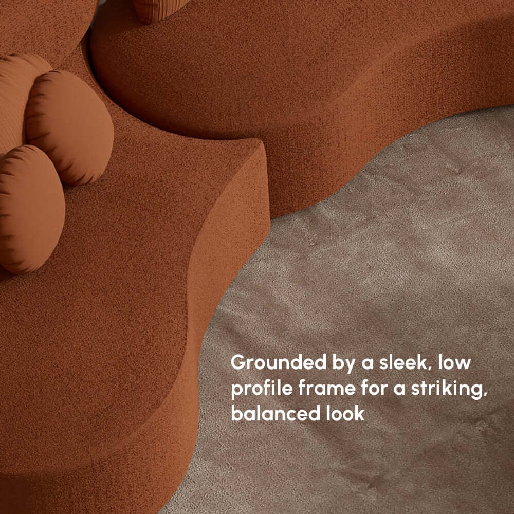 Modern Curved Modular Velvet Sectional Sofa With Ottoman