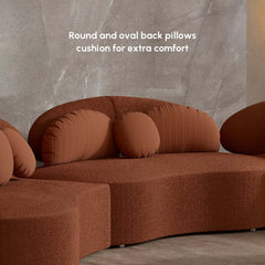 Modern Curved Modular Velvet Sectional Sofa With Ottoman