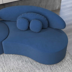 Modern Curved Modular Velvet Sectional Sofa With Ottoman