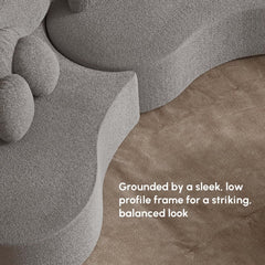 Modern Curved Modular Velvet Sectional Sofa With Ottoman