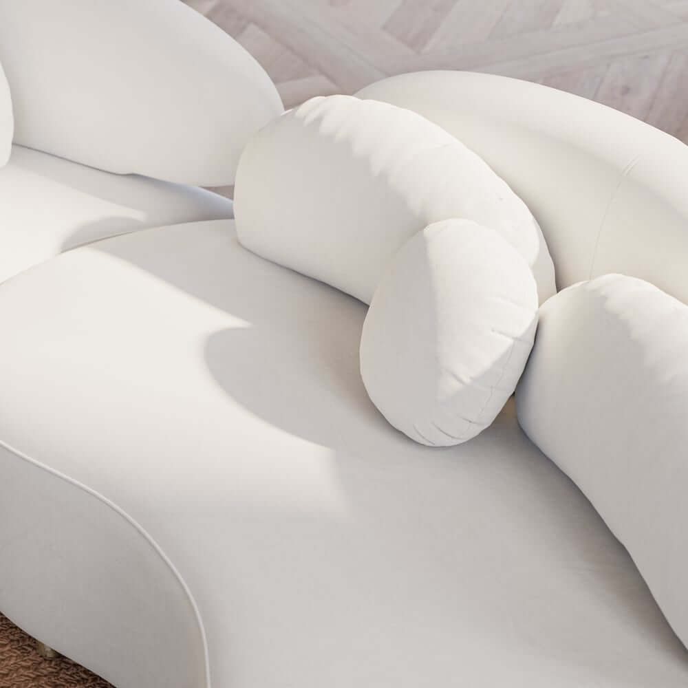 Modern Curved Modular Velvet Sectional Sofa With Ottoman