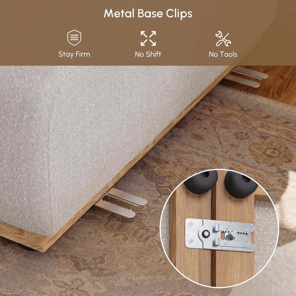 Modern Curved Sectional Sofa Set With Boucle Upholstery