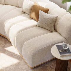Modern Curved Sectional Sofa Set With Boucle Upholstery