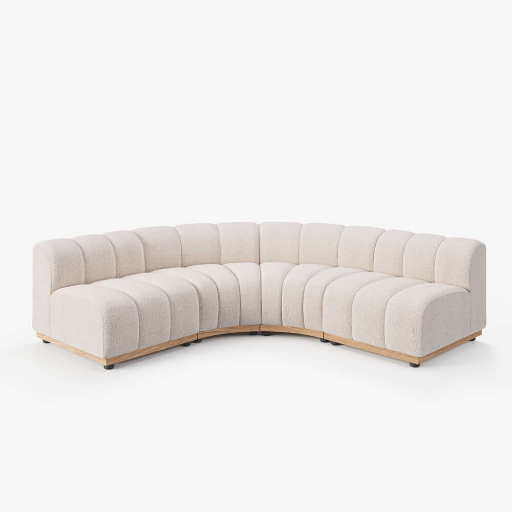 Modern Curved Sectional Sofa Set With Boucle Upholstery