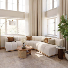 Modern Curved Sectional Sofa Set With Boucle Upholstery