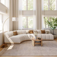 Modern Curved Sectional Sofa Set With Boucle Upholstery Main Product Image