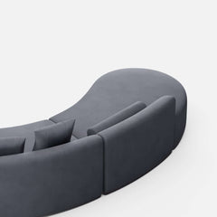 Modern Curved Velvet Modular Sectional Sofa Set