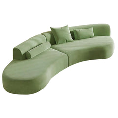 Modern Curved Velvet Modular Sectional Sofa Set