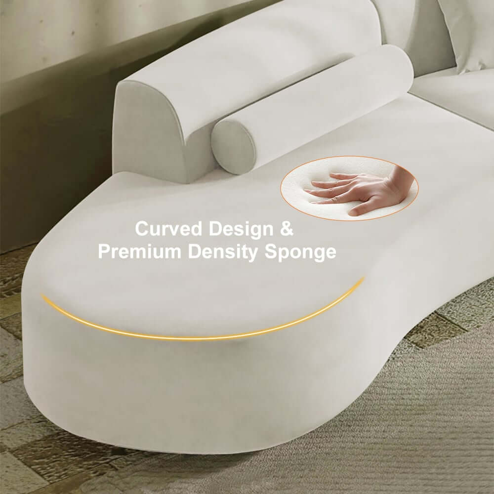 Modern Curved Velvet Modular Sectional Sofa Set