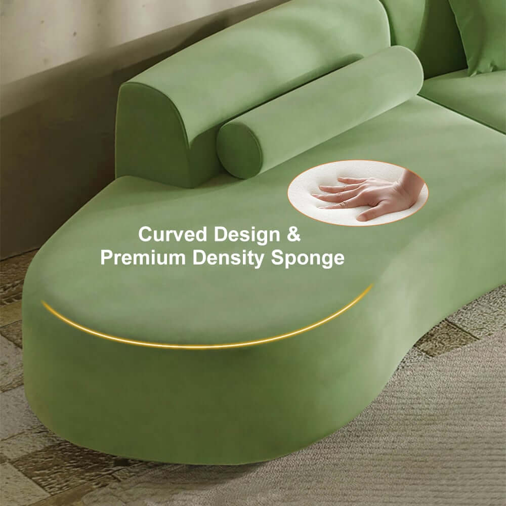 Modern Curved Velvet Modular Sectional Sofa Set