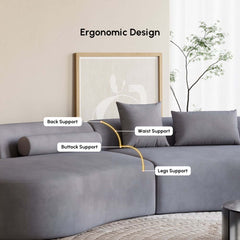 Modern Curved Velvet Modular Sectional Sofa Set