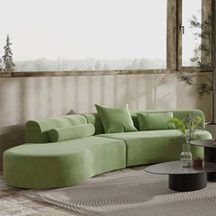 Modern Curved Velvet Modular Sectional Sofa Set