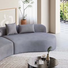 Modern Curved Velvet Modular Sectional Sofa Set
