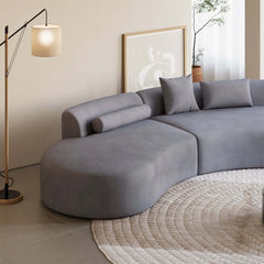 Modern Curved Velvet Modular Sectional Sofa Set
