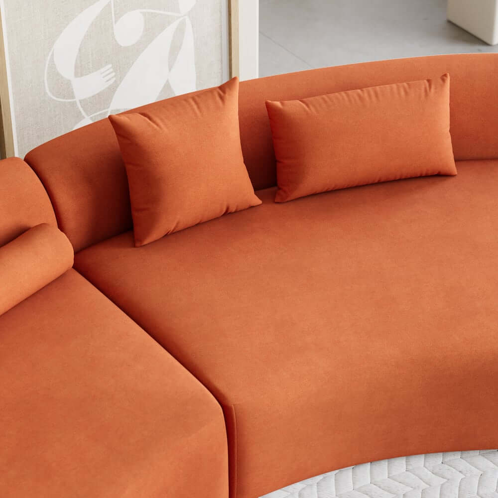 Modern Curved Velvet Modular Sectional Sofa Set