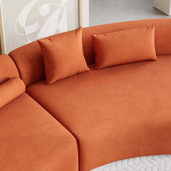 Modern Curved Velvet Modular Sectional Sofa Set