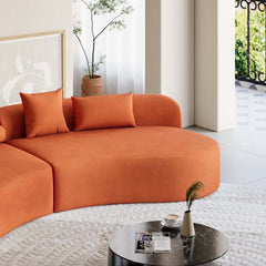 Modern Curved Velvet Modular Sectional Sofa Set