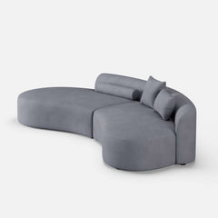 Modern Curved Velvet Modular Sectional Sofa Set