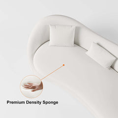 Modern Curved Velvet Sofa For 3 With Foam Cushion