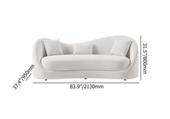 Modern Curved Velvet Sofa For 3 With Foam Cushion Dimensions