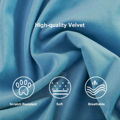 Modern Curved Velvet Sofa - Three Seater, Cushion Back