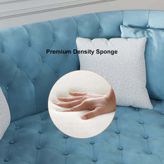 Modern Curved Velvet Sofa - Three Seater, Cushion Back