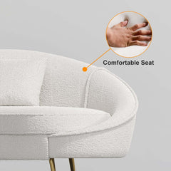 Modern Curved Velvet Sofa With Gold Legs