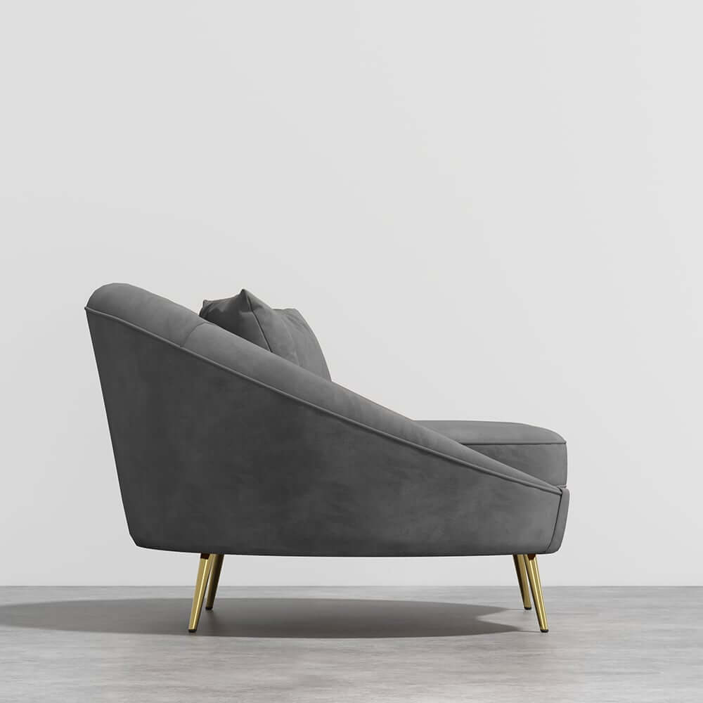 Modern Curved Velvet Sofa With Gold Legs