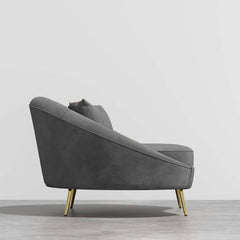 Modern Curved Velvet Sofa With Gold Legs