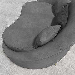 Modern Curved Velvet Sofa With Gold Legs