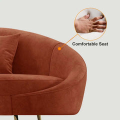Modern Curved Velvet Sofa With Gold Legs