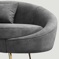 Modern Curved Velvet Sofa With Gold Legs