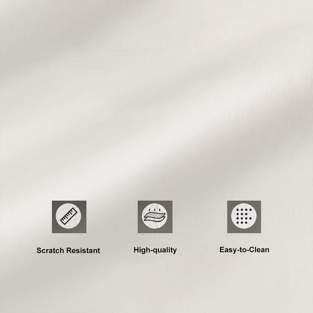 Modern Curved White Sofa With Gold Legs - Faux Leather