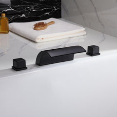 Modern Deck Mounted Roman Tub Faucet with Waterfall Spout