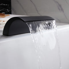 Modern Deck Mounted Roman Tub Faucet with Waterfall Spout
