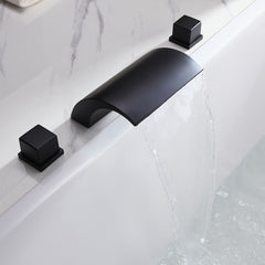 Modern Deck Mounted Roman Tub Faucet with Waterfall Spout