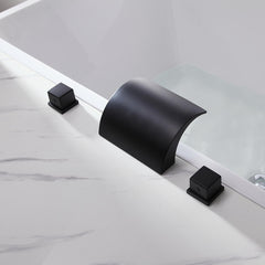 Modern Deck Mounted Roman Tub Faucet with Waterfall Spout