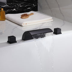 Modern Deck Mounted Roman Tub Faucet with Waterfall Spout Main Product Image