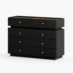 Modern Double Dresser with LED Lighting and Jewelry Storage