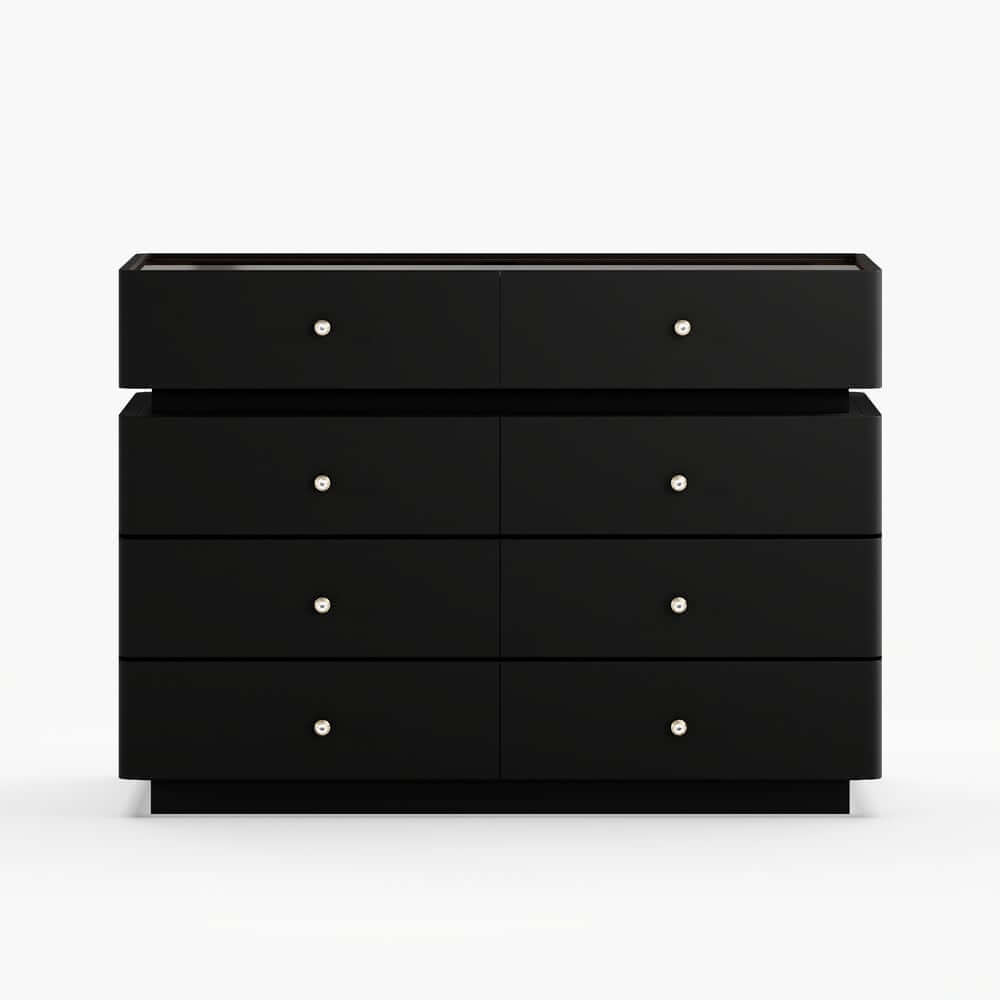 Modern Double Dresser with LED Lighting and Jewelry Storage