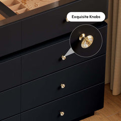 Modern Double Dresser with LED Lighting and Jewelry Storage