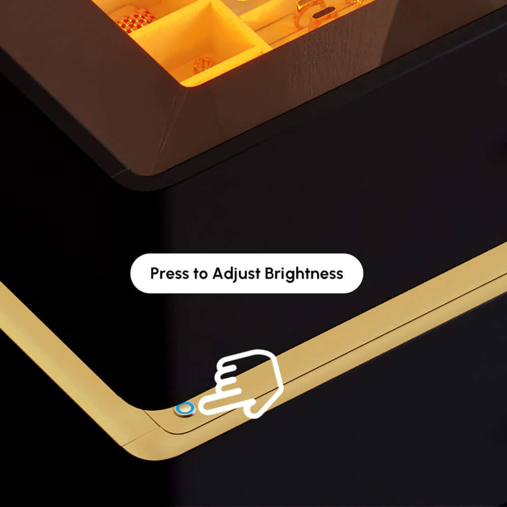 Modern Double Dresser with LED Lighting and Jewelry Storage