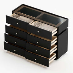 Modern Double Dresser with LED Lighting and Jewelry Storage