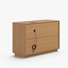 Modern Double Dresser with Six Drawers and Built-In Outlets
