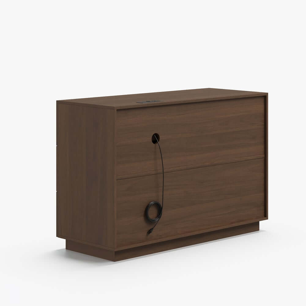 Modern Double Dresser with Six Drawers and Built-In Outlets
