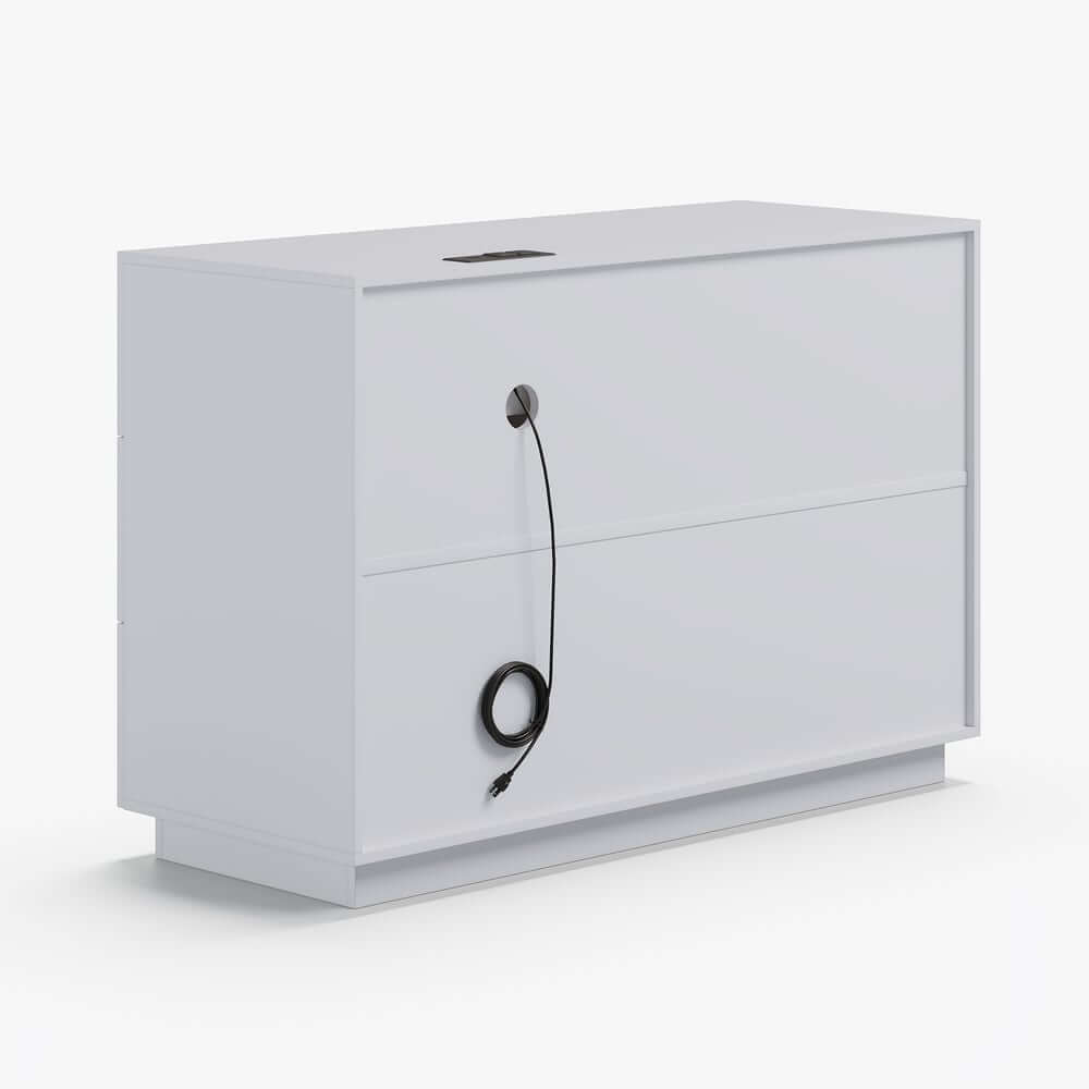 Modern Double Dresser with Six Drawers and Built-In Outlets