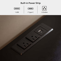 Modern Double Dresser with Six Drawers and Built-In Outlets