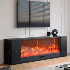 Modern Electric Fireplace TV Stand, 70-79 Inch, Sintered Stone